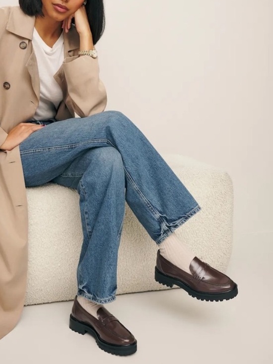 Reformation Shoes - Reformation Agathea Chunky Loafers in Espresso Leather